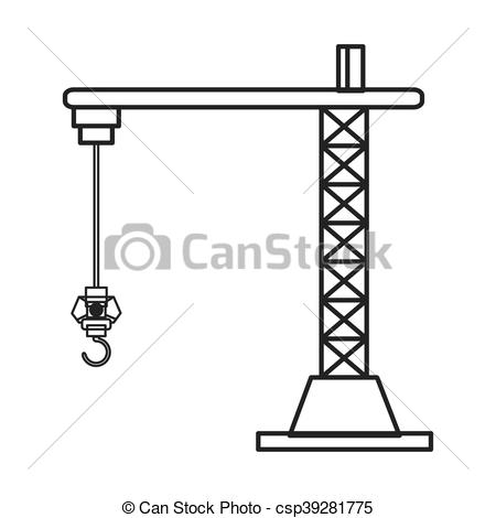 450x470 Flat Design Industrial Crane Icon Vector Illustration Vectors