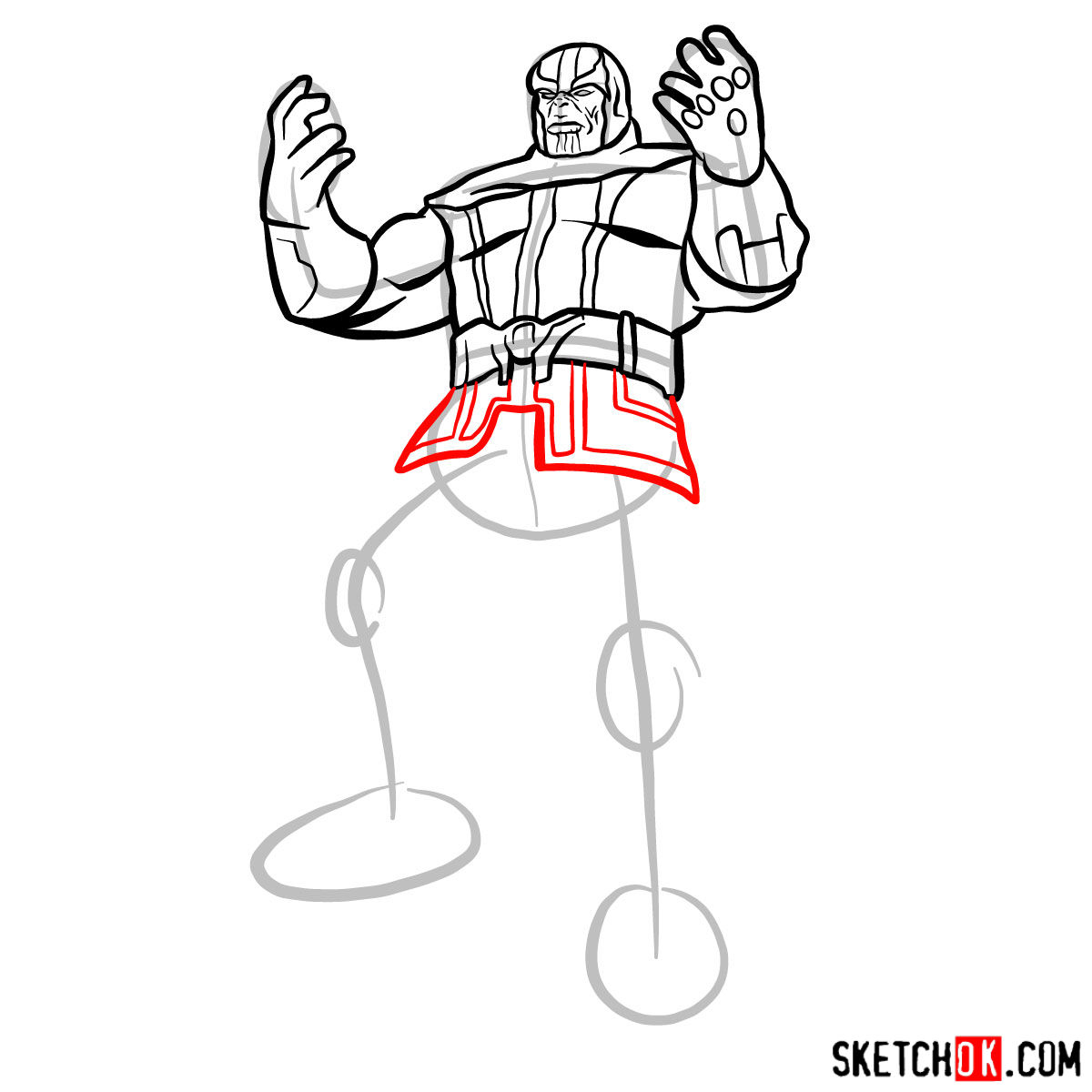 1200x1200 How To Draw Thanos With Infinity Stones