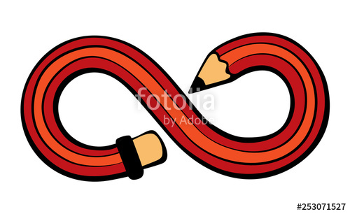 500x306 Pencil In The Form Of Infinity Vector Drawing Stock Image