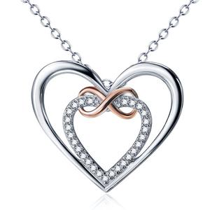 300x300 Infinity Heart Necklace In Sterling Silver