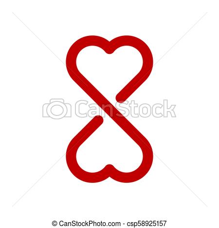 450x470 Infinity Love Symbol On White Background Lap Streaked Heart Shapes