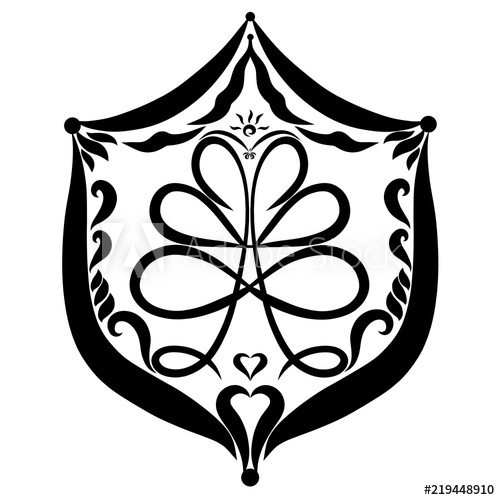 500x500 Shield With The Image Of A Tree With The Symbol Of Infinity, Heart