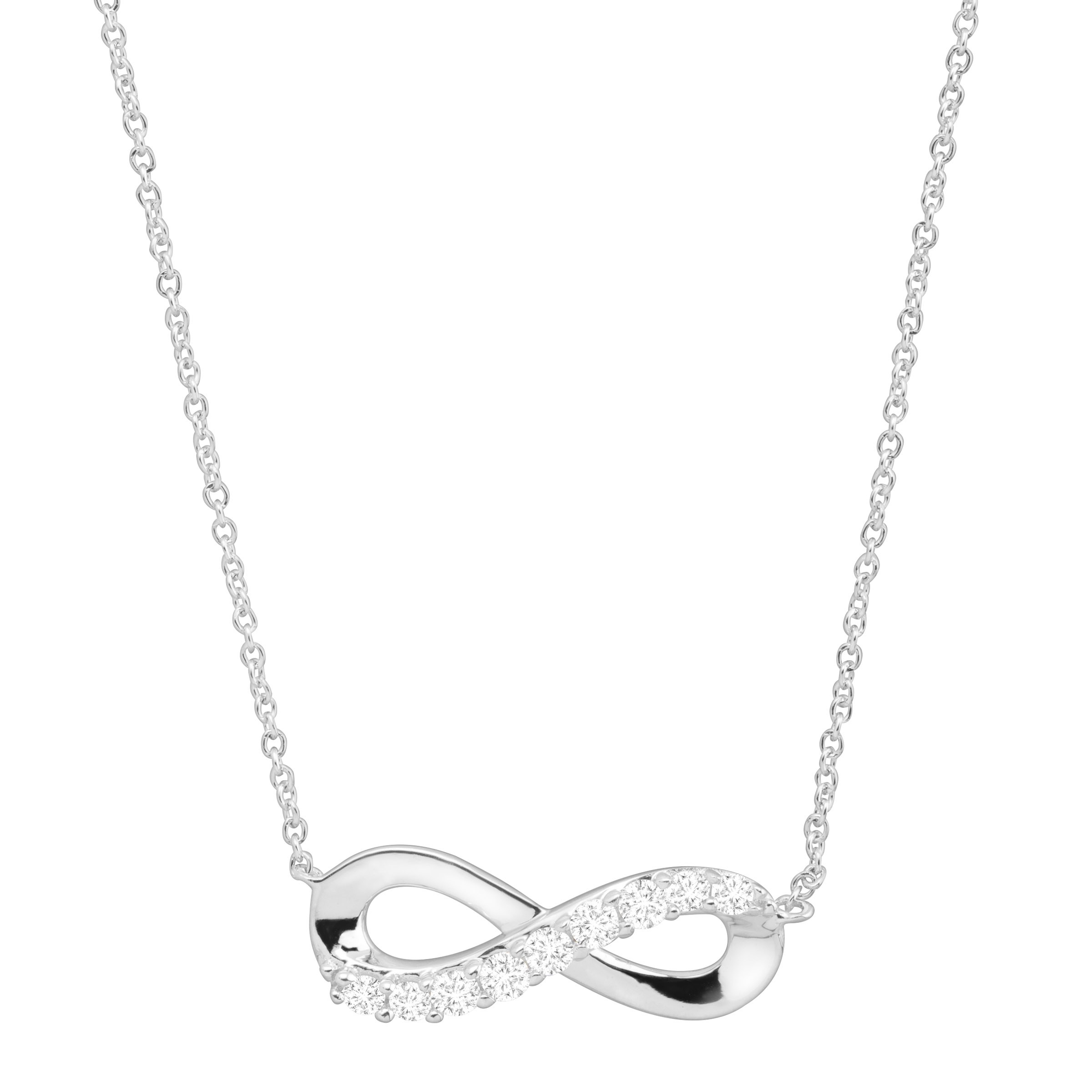 2400x2400 Infinity Symbol Necklace With Cubic Zirconia In Sterling Silver