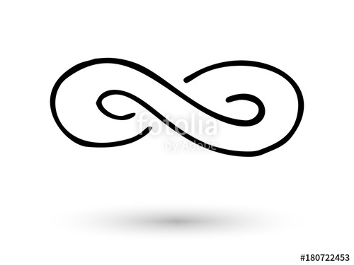 500x375 Infinity Symbol Hand Drawn With Ink Brush Stock Image And Royalty