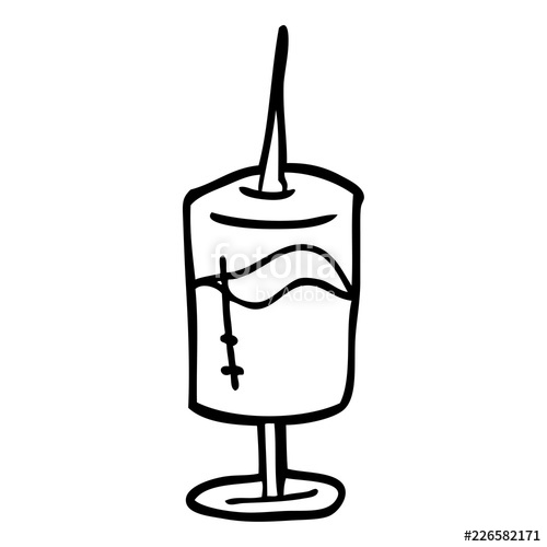 500x500 Line Drawing Cartoon Of An Injection Stock Image And Royalty Free