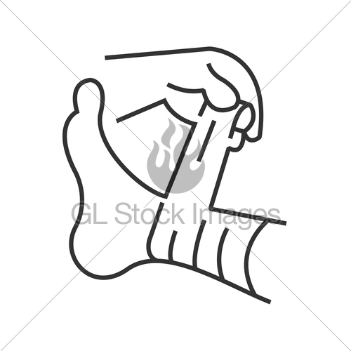 500x500 Line Icon Medical Patient Icon, Injury Leg Gl Stock Images