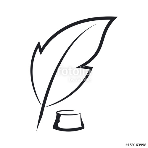 500x500 Feather And Ink Bottle Symbol Stock Image And Royalty Free Vector