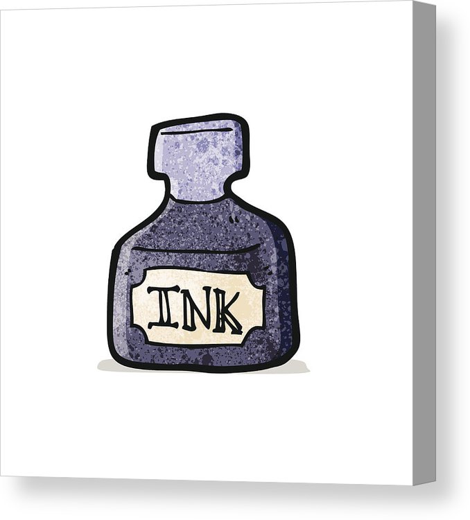 678x750 Ink Bottle Cartoon Canvas Print Canvas Art