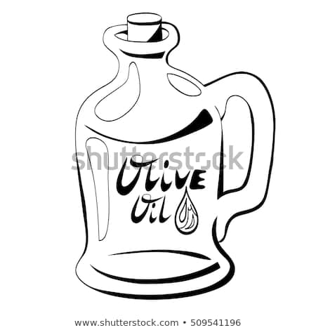 450x470 Simple Vector Ink Olive Oil Bottle Hand Stock Vector