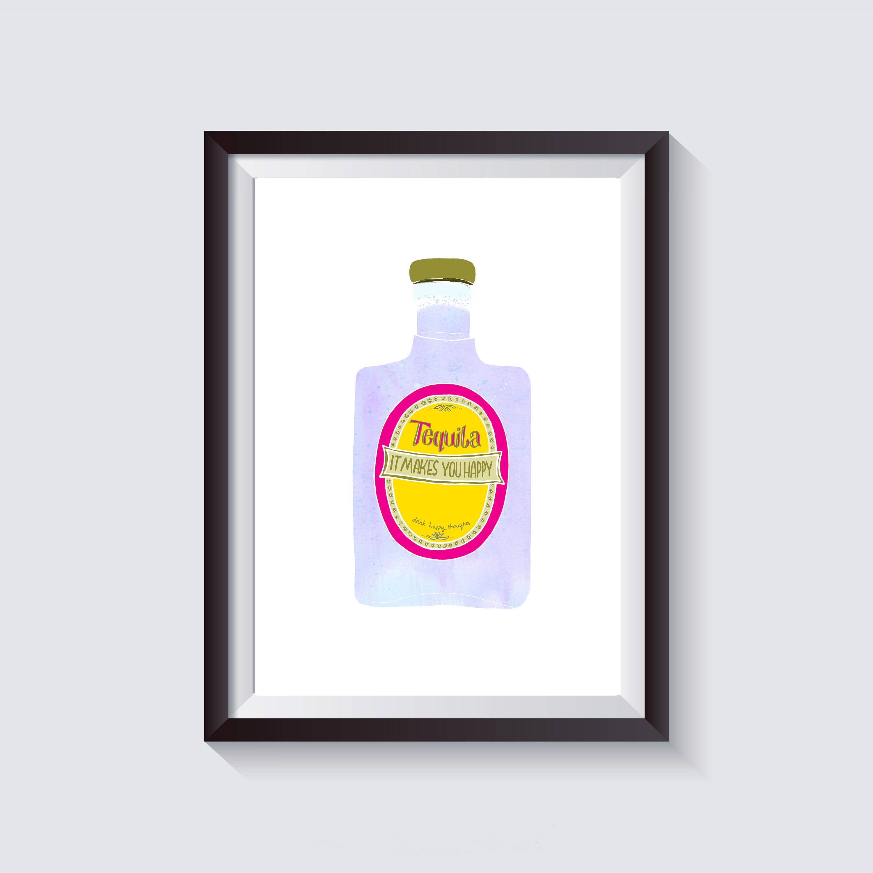 3000x3000 Tequila Bottle Drawing Print Quirky Hand Drawn Design Etsy