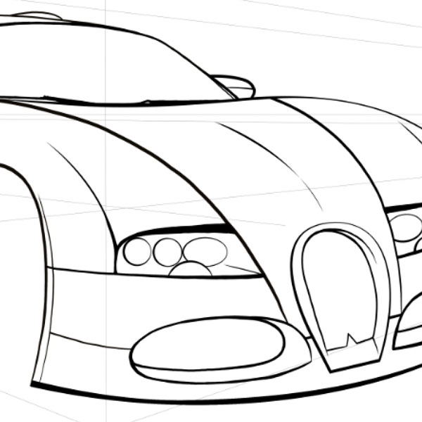 600x600 How To Draw, Ink And Colour A Cartoon Car In Adobe Photoshop