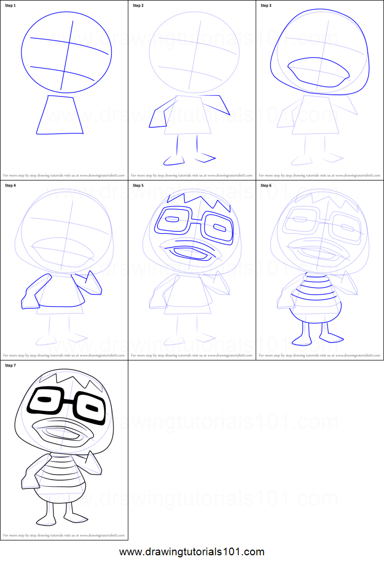751x1107 How To Draw Derwin From Animal Crossing Printable Step