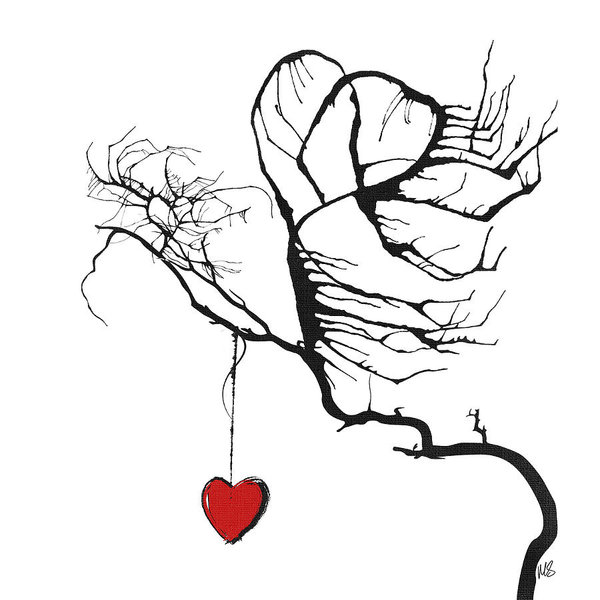 600x600 Ink Heart Digital Art Fine Art America