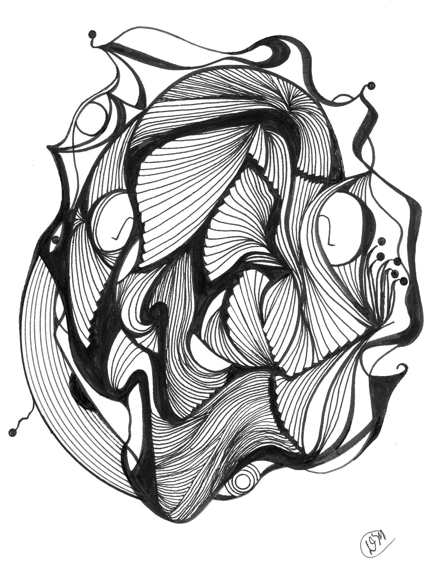1523x1949 Pen And Ink Abstract Drawing My Style, Friends, Moments