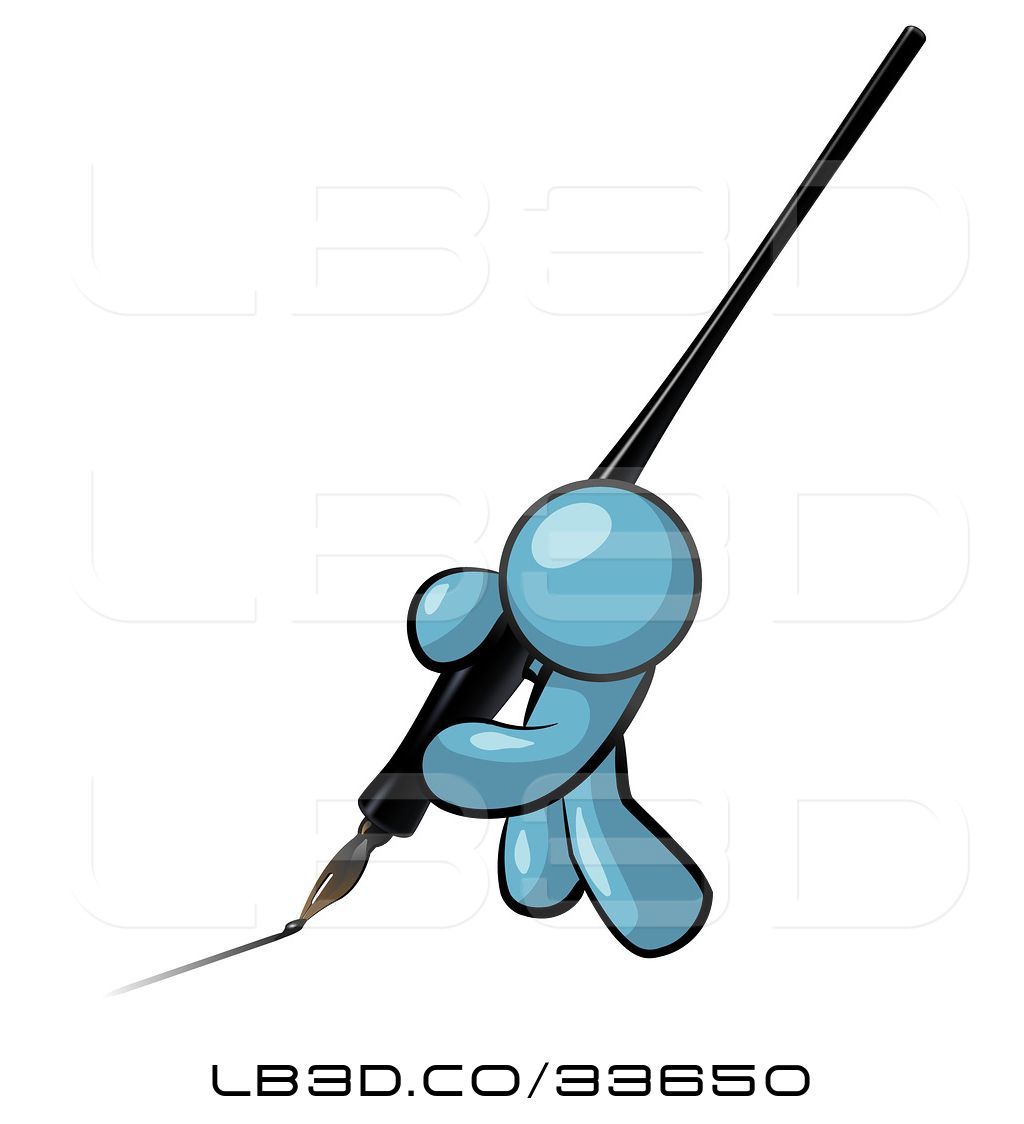 1024x1124 Illustration Of Denim Blue Guy Drawing A Line With A Large Black