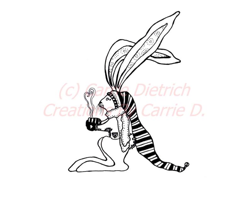 794x635 Rabbit Art Rabbit Drawing Black And White Art Pen And Ink Etsy