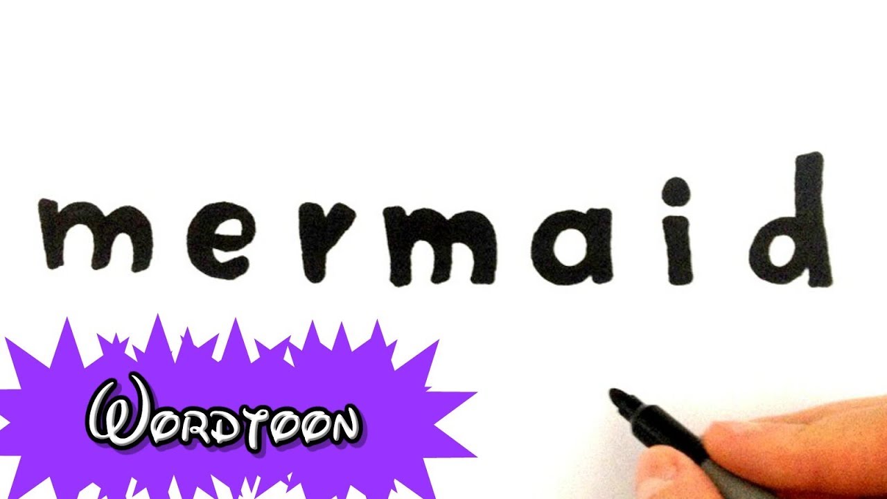 1280x720 How To Turn The Word 'mermaid' Into A Cartoon Easy Drawing