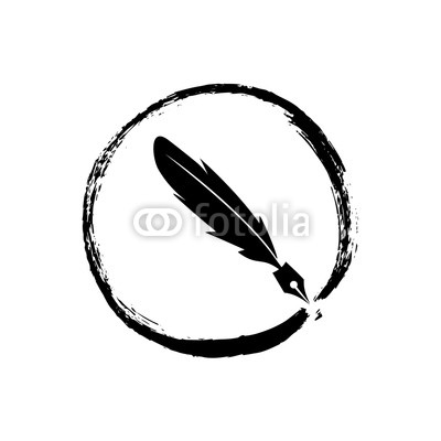 400x400 Feather Pen And Inkwell Drawing Of Ancient Stationery On White