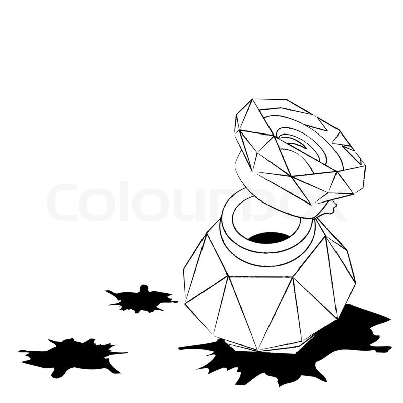 800x800 Old Glass Inkwell And Ink Blots In Stock Vector Colourbox