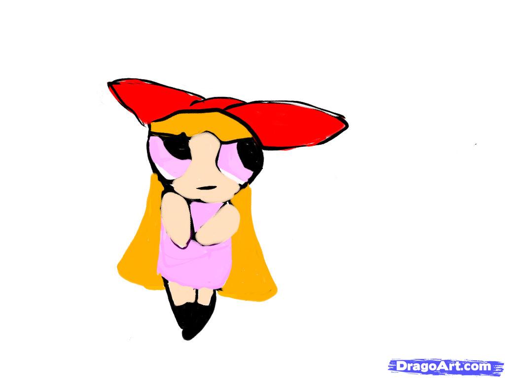 1024x768 How To Draw Cute Blossom,innocent Blossom, Step