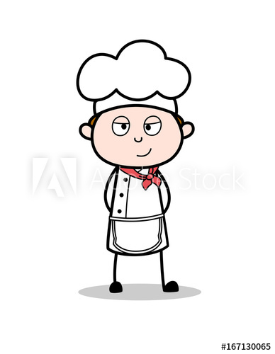 388x500 Cartoon Innocent Chef Expression Vector Illustration