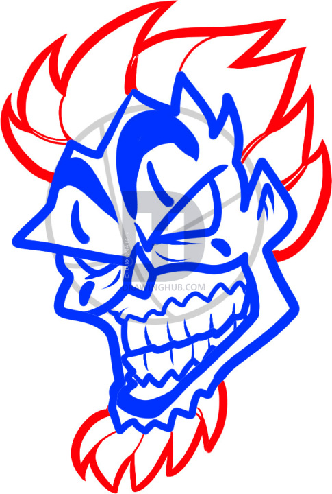 485x720 how to draw violent j, insane clown posse, step