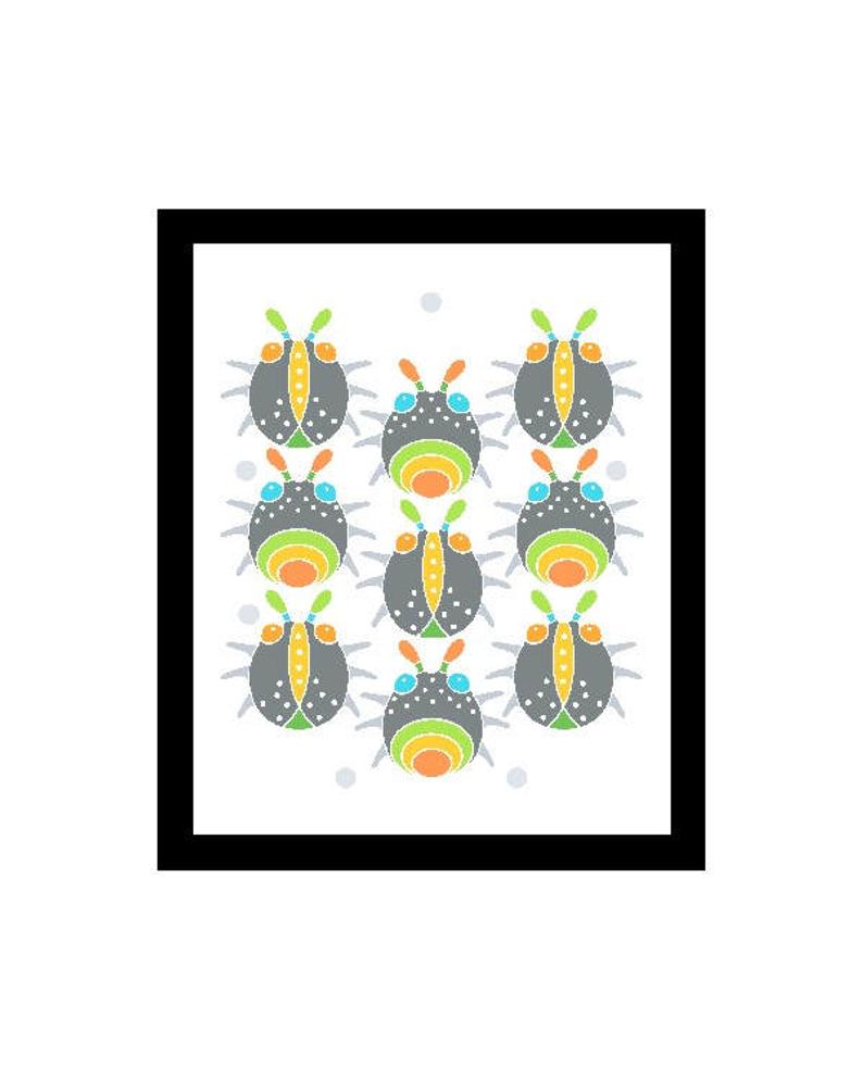 794x992 Modern Art Print Cute Bug Illustration Insect Drawing Kitchen Etsy