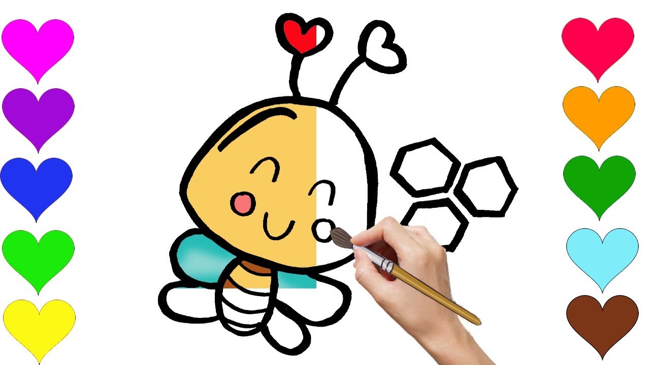 1280x720 For Kids How To Draw Bee,bug,insect Coloring