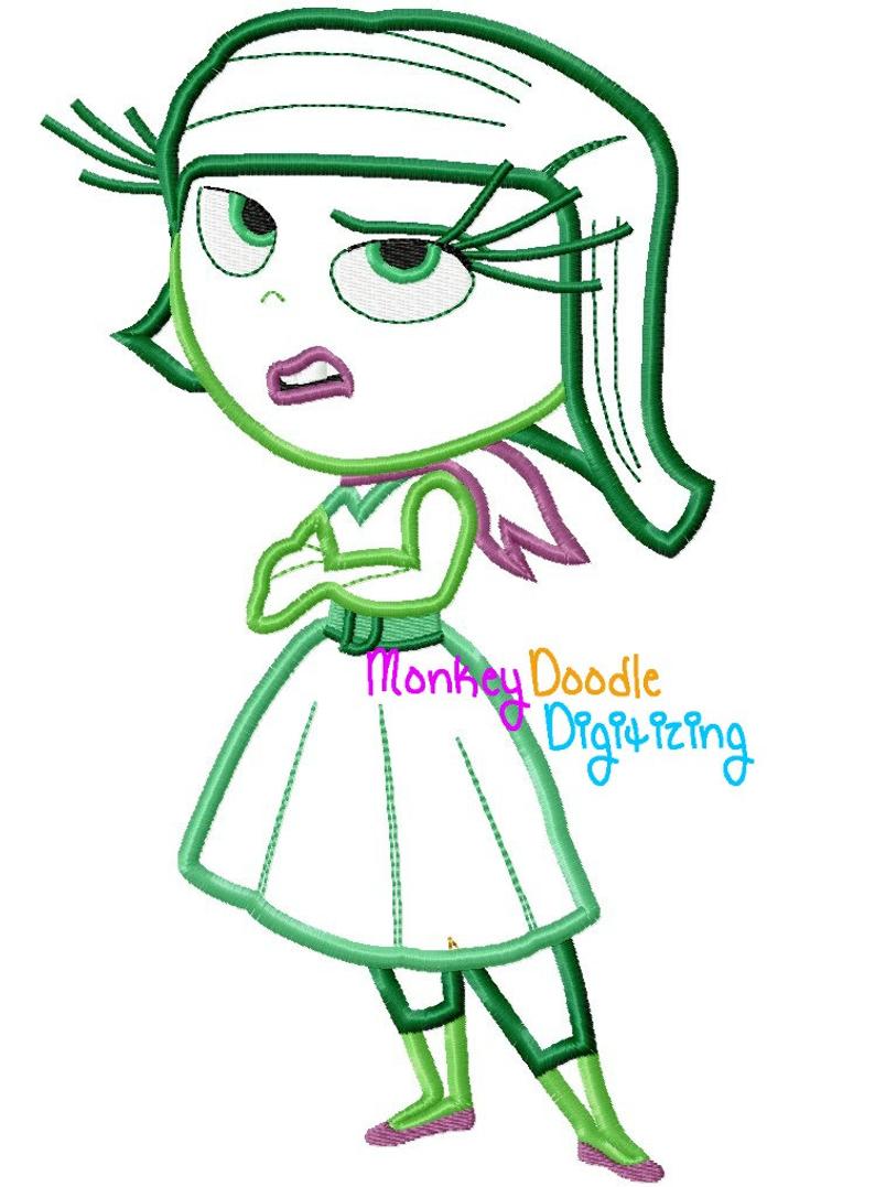 794x1077 Disgust Inside Out Embroidery Machine Applique Instant Etsy