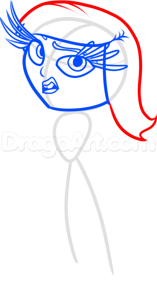 528x970 How To Draw Disgust From Inside Out, Step