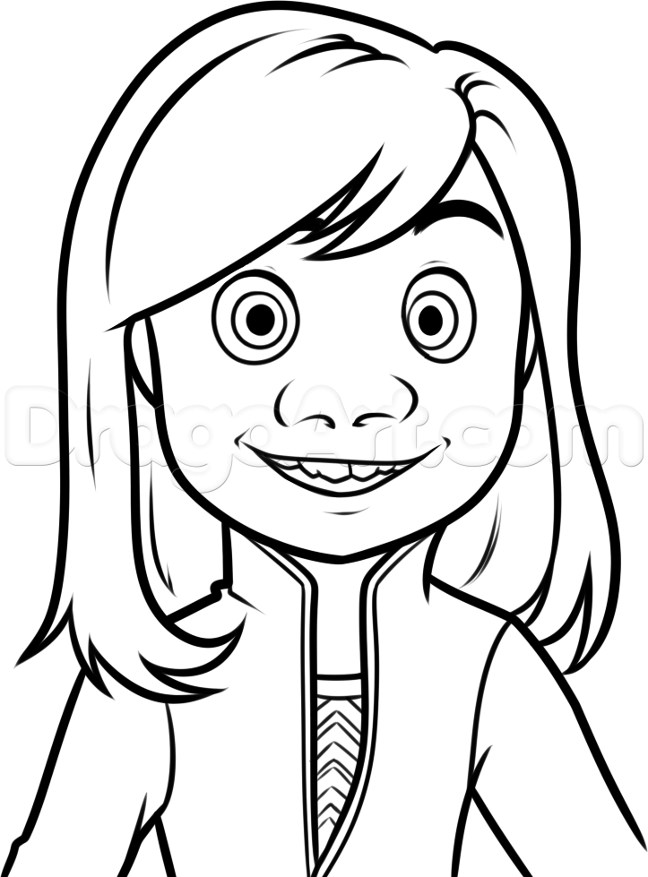 723x979 How To Draw Riley From Inside Out Step Coloring Pages Disney