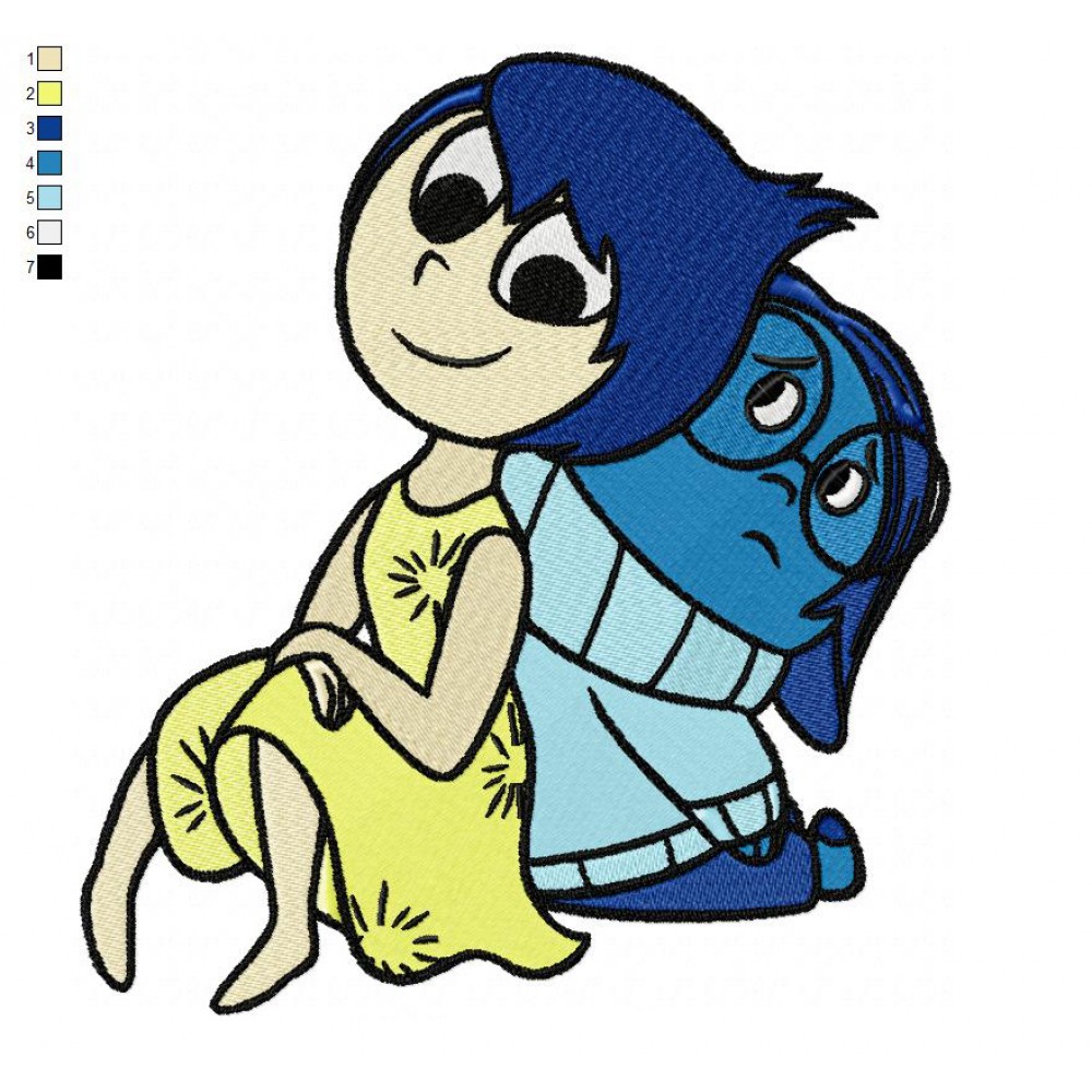 1000x1000 Inside Out Joy And Sadness Embroidery Design
