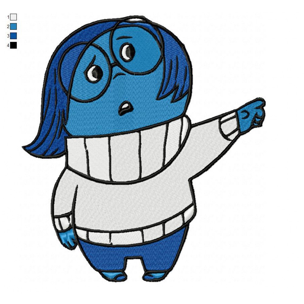 1000x1000 Inside Out Sadness Embroidery Design