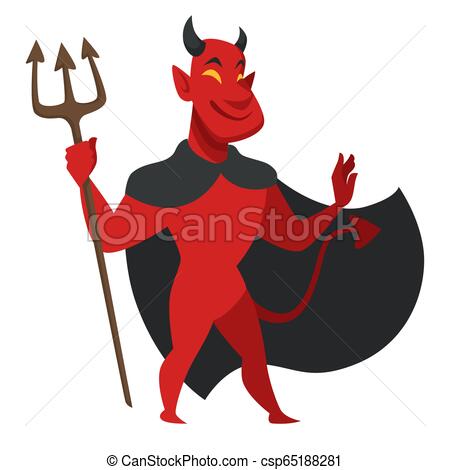450x470 devil with trident in black cloak evil character satan in black