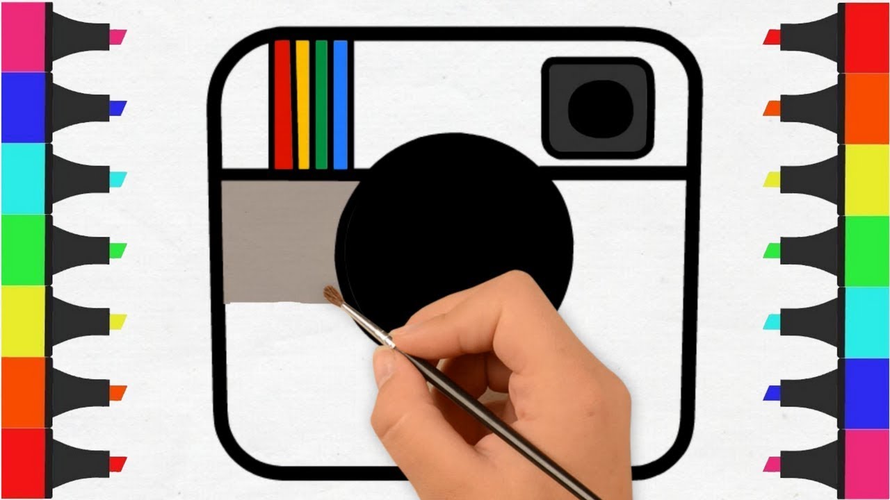 1280x720 Instagram Logo Coloring Pages For Kids How To Draw And Color