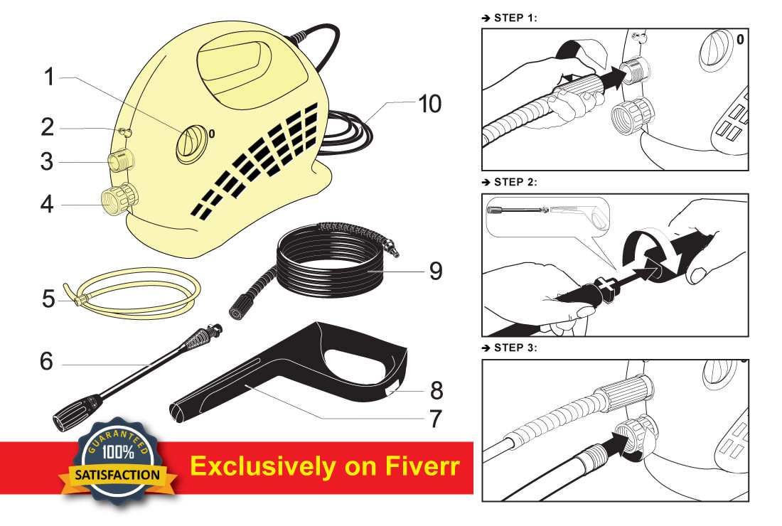 1100x740 Instruction Manual, Line Art, Technical Drawing
