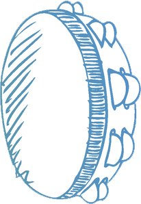 206x298 Colorful Musical Instrument Drawing Vinyl Decal