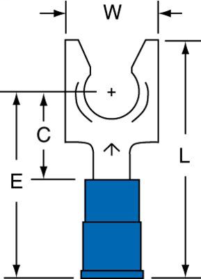 289x400 nylon insulated winsulation grip locking fork terminal