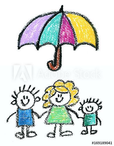 390x500 Family Social Protection Insurance Kids Drawing Children Drawing
