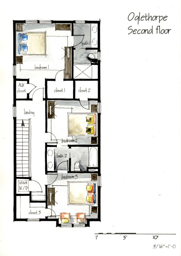 600x849 Real Estate Color Floor Plan And Elevation