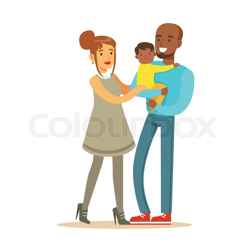 800x800 happy interracial couple with their stock vector colourbox