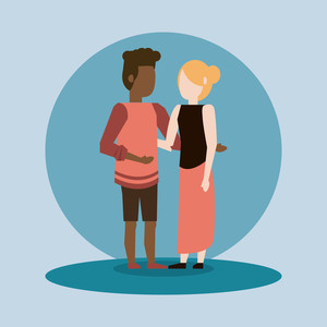 300x300 interracial couple asian man black woman royalty free vectors