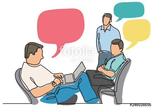 500x354 Continuous Line Drawing Of Job Interview Stock Image And Royalty