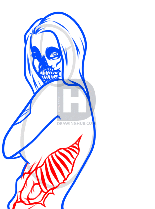 534x720 How To Draw A Zombie Angel, Step