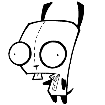 400x400 how to draw gir from invader zim with step