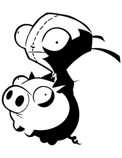 420x543 invader zim gir riding pig