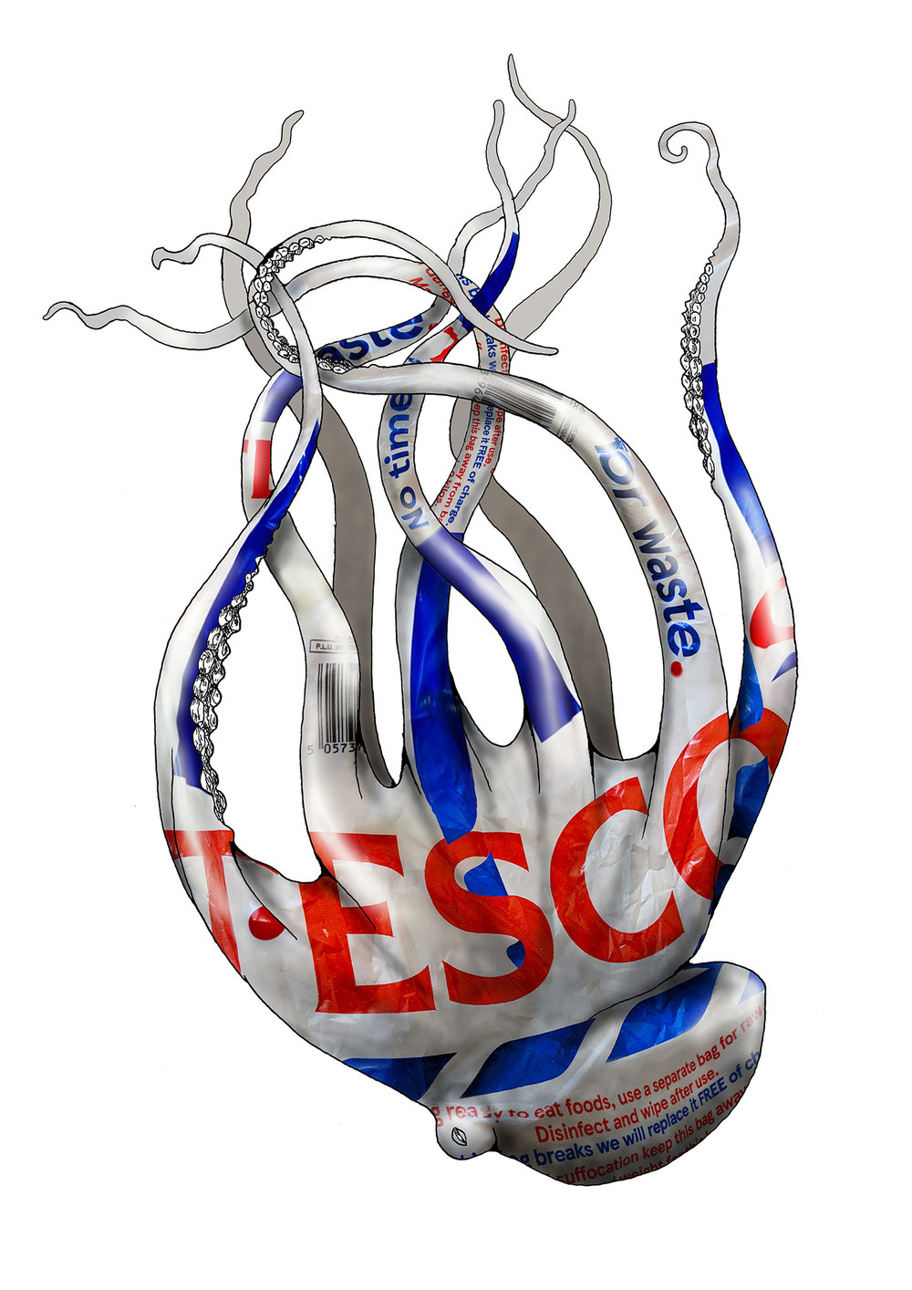 1000x1414 Octopus And Plastic Bag Rosco Brittin