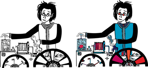 517x240 Vector Drawing Of Young Inventor