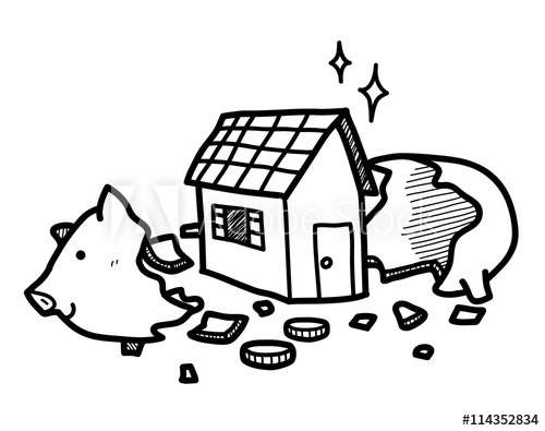 500x395 home investment, a hand drawn vector doodle illustration