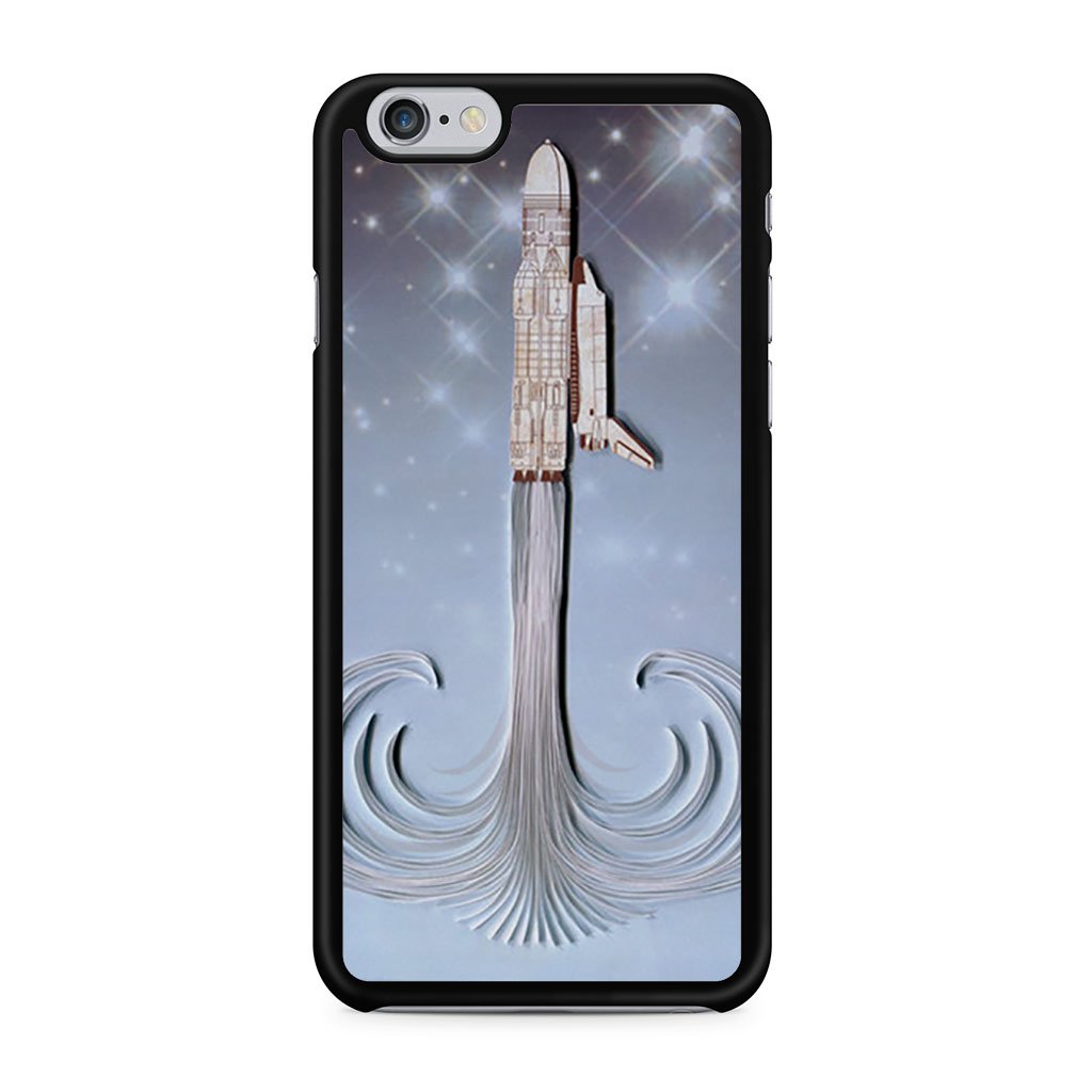 1024x1024 Stylized Technical Space Shuttle Rocket Drawing Iphone Case